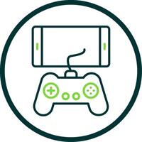 Mobile Game Line Circle Icon Design vector