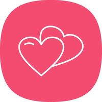 Hearts Line Curve Icon Design vector