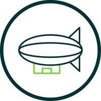 Blimp Line Circle Icon Design vector