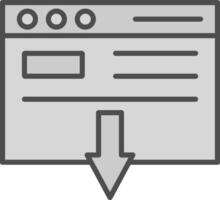 Landing Page Line Filled Greyscale Icon Design vector