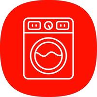 Washing Machine Line Curve Icon Design vector