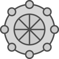 Link Wheel Line Filled Greyscale Icon Design vector
