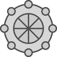 Link Wheel Line Filled Greyscale Icon Design vector