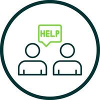 Ask For Help Line Circle Icon Design vector