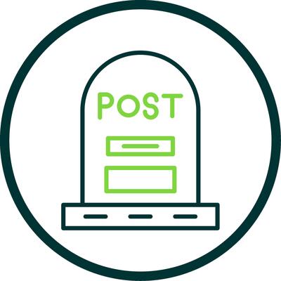 Post Line Circle Icon Design