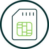 Sd Card Line Circle Icon Design vector