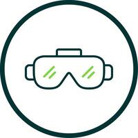 Goggles Line Circle Icon Design vector