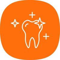 Clean Tooth Line Curve Icon Design vector