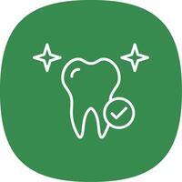 Healthy Tooth Line Curve Icon Design vector