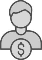 Business User Line Filled Greyscale Icon Design vector