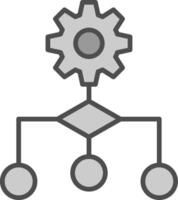 Algorithm Line Filled Greyscale Icon Design vector
