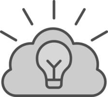 Brainstorming Line Filled Greyscale Icon Design vector