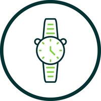 reloj línea circulo icono diseño vector
