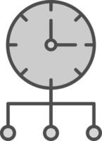 Time Optimization Line Filled Greyscale Icon Design vector