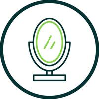 Mirror Line Circle Icon Design vector