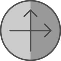 Intersect Line Filled Greyscale Icon Design vector