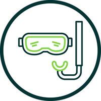 Goggles Line Circle Icon Design vector