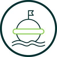 Buoy Line Circle Icon Design vector