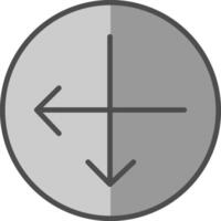 Intersect Line Filled Greyscale Icon Design vector