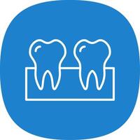 Teeths Line Curve Icon Design vector