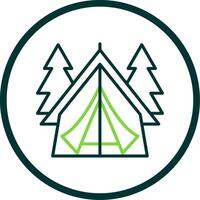 Tent Line Circle Icon Design vector