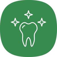 Healthy Tooth Line Curve Icon Design vector