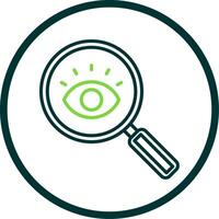 Magnifying Glass Line Circle Icon Design vector