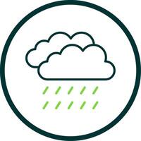 lloviendo línea circulo icono diseño vector