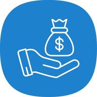 Donation Line Curve Icon Design vector