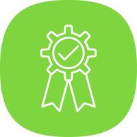 Quality Assurance Line Curve Icon Design vector