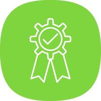 Quality Assurance Line Curve Icon Design vector