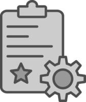 Quality Control Line Filled Greyscale Icon Design vector