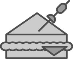 Sandwich Line Filled Greyscale Icon Design vector