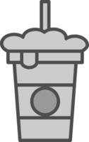 Soda Line Filled Greyscale Icon Design vector