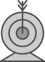 Targeting Line Filled Greyscale Icon Design vector