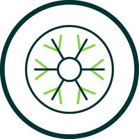 Snowflake Line Circle Icon Design vector