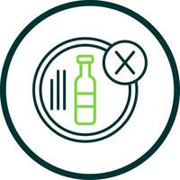 No Alcohol Line Circle Icon Design vector