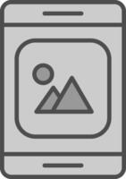 Mobile App Line Filled Greyscale Icon Design vector