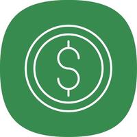 Coin Line Curve Icon Design vector