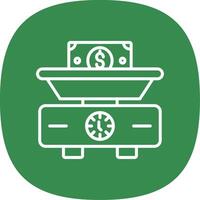 Weighing Scale Line Curve Icon Design vector