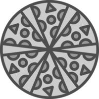 Pizza línea lleno escala de grises icono diseño vector