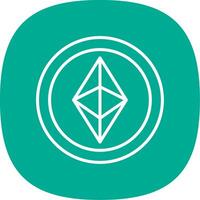 Ethereum Line Curve Icon Design vector