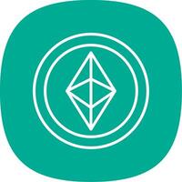 ethereum línea curva icono diseño vector