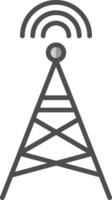 Radio Tower Line Filled Greyscale Icon Design vector