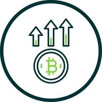 Bitcoin Up Line Circle Icon Design vector