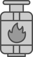 Gas Cylinder Line Filled Greyscale Icon Design vector