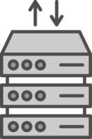 Data Center Line Filled Greyscale Icon Design vector