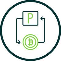bitcoin paypal línea circulo icono diseño vector