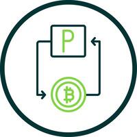 Bitcoin Paypal Line Circle Icon Design vector