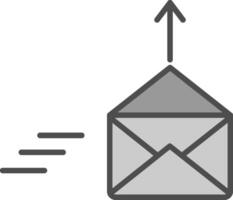 correo línea lleno escala de grises icono diseño vector